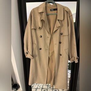Zara Beige Trench Coat ~ Size S
